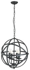Searchlight 2474-4BK - Závesný luster ORBIT na reťazi 4xE14/60W/230V čierny