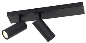 Moderné stropné bodové svetlo čierne 2-žiarovkové nastaviteľné - Renna