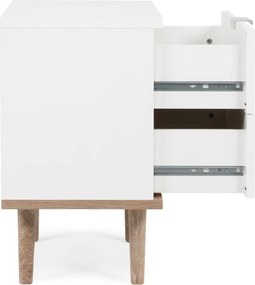 Nočný stolík Göteborg, biela/dub sonoma