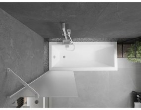 Mexen Next, vaňová zástena 1-krídlová 60 x 150 cm, fixné krídlo, 6 mm námraza sklo, biely profil, 895-060-000-00-30-20