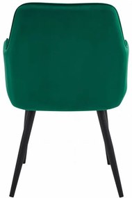 Kreslo NANA -tmavozelený zamat / čierne nohy