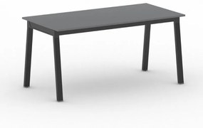 Kancelársky pracovný stôl PRIMO BASIC, čierna podnož, 1600 x 800 mm, grafitová