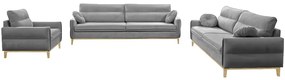 Sedacia súprava Bellano 3/2/1 Grey-Kronos 22 SZ DR.natura
