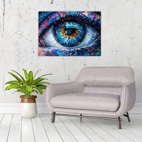 Sklenený obraz - Maľba oka (70x50 cm)