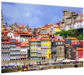 Sklenený obraz - Ribeira, Portugalsko (70x50 cm)