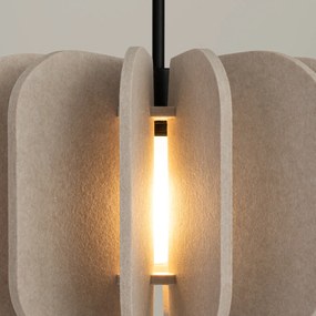 Závesné svietidlo Mula, 1x béžové plstené tienidlo, (fi 45cm)