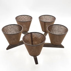 Brilagi - LED  Prisadený luster ANTHONY 5xE14/40W/230V dub orech/hnedá