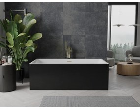 Mexen Nita, voľne stojaca vaňa 170 x 80 cm, biela-čierna, zlatý lesklý prepad, 52091708075-50