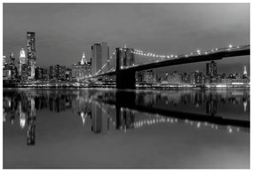 Samolepiaca fototapeta čiernobiely most v Manhattane
