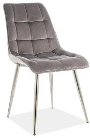Jedálenská stolička CHIC velvet sivá/chrom