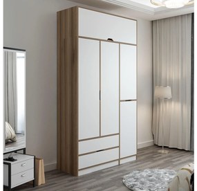 Šatníková skriňa Elenes (biela). Akcia -19%. Vlastná spoľahlivá doprava až k Vám domov. 1108096