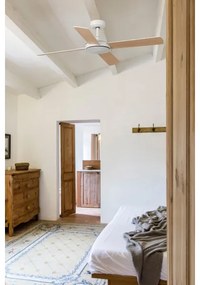 FARO 33350DC - Stropný ventilátor MALLORCA L biela/hnedá pr.132 cm + diaľkové ovládanie