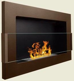 Závesný biokrb na stenu EOS MOKKA SO SKLOM 65x40x12