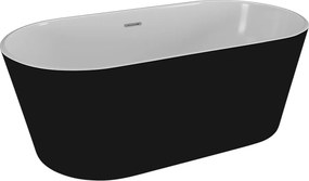 Polimat Akrylátová voľne stojaca vaňa Uzo 160x80 POLIMAT-Rozmery: 160x80, POLIMAT-Farba vane: Biela / čierna mat