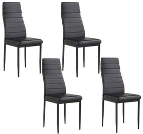 4 ks- ová sada jedálenských stoličiek, čierna