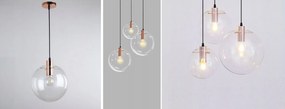 Toolight - Závesné sklenené stropné svietidlo Lassi 25 cm, ružové zlato, OSW-00131