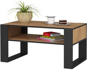 Konferenčný stolík DOMI, dub remeselný/čierna