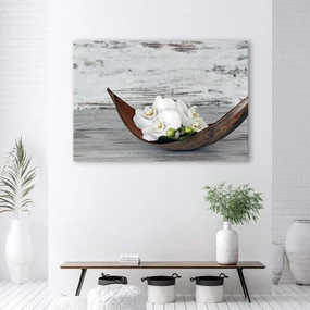Gario Obraz na plátne Biele kvety orchidey Rozmery: 120 x 80 cm