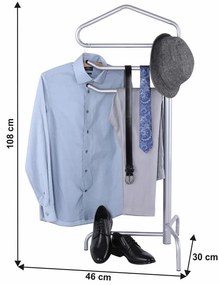 Tempo Kondela Vešiak, nemý sluha, kov, sivý, OTMAR