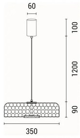 LED Luster na lanku LED/10W/230V 3000K zlatá pr. 35 cm