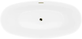 Mexen Lira, voľne stojaca vaňa, vzor, 170 x 80 cm, biela-čierna, zlatý lesklý prepad, 52831708075-50