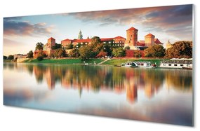 Sklenený obraz Krakow hrad rieka 125x50 cm