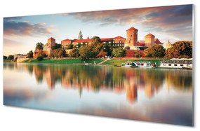 Sklenený obraz Krakow hrad rieka 120x60 cm