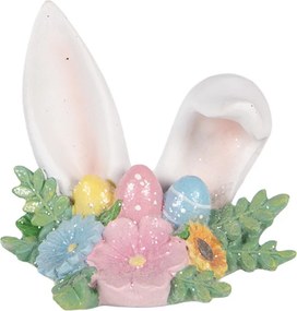 Veľkonočné dekorácie králičie uši s kvetmi a vajíčkami - 12*9*11 cm