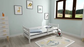 Detská posteľ EDITA z masívu borovice - 200x90 cm - biela