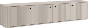Závesný TV stolík Vespera 4D 187 cm - kašmírová / čierna