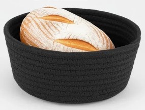 Košík na chlieb LifeStyle 22 cm, čierna bavlna%