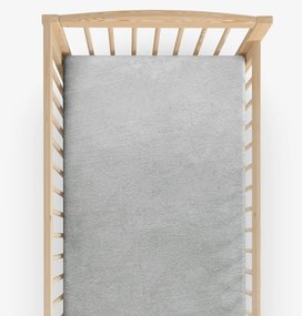 Goldea nepriepustná froté elastická plachta do detskej postieľky - svetlo sivá 70 x 140 cm