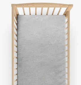 Goldea nepriepustná froté plachta do detskej postieľky - svetlo sivá 70 x 140 cm