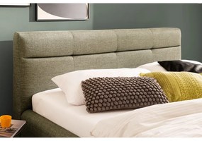 Zelená čalúnená dvojlôžková posteľ s úložným priestorom s roštom 180x200 cm Lotte - Meise Möbel