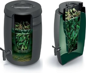 PROSPERPLAST Kompostér na výrobu ekologického hnojiva COMBIOLIQ, čierny, 25 l