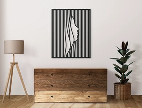 drevko Minimalistický obraz z dreva Tvár ženy Rozmer obrazu: 41 x 32,5 cm, Farba dekorácie: Čierna