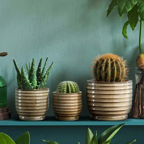 KERAMICKÝ KVETINÁČ (FI) 12X11 CM SVETLOHNEDÁ