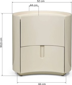 Nočný stolík Vena 52 cm krémový
