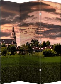 Paraván - Krajina s kostolom (126x170 cm)