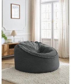 Tmavosivý menčestrový sedací vak Socrate – Bobochic Paris