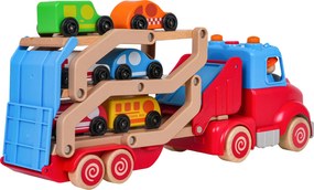 Ramiz Drevený karavan + autá