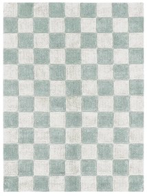 Prateľný kockovaný koberec tilly 120 x 160 cm modrý MUZZA