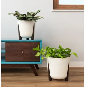 PLASTOVÝ KVETINÁČ MOSS ECO 32X34 CM SIVÁ
