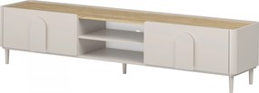 TV stolík Amilio 220 cm na nožičkách - kašmír / olejovaný dub