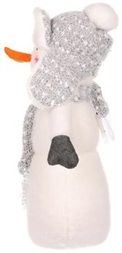 Vianočná dekorácia Snehuliak s LED hviezdami, v. 40 cm, biela