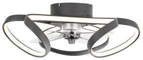 Stropný ventilátor čierny 55 cm vrátane LED stmievateľný s diaľkovým ovládaním - Mandy
