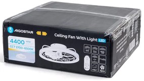 Aigostar - LED Stmievateľný stropný ventilátor LED/40W/230V 2700-6500K + DO biela