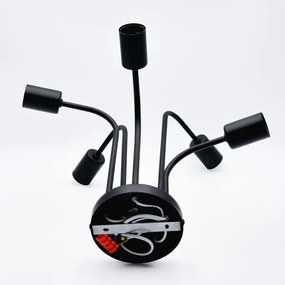 Prisadený luster TRINITY 5xE27/15W/230V čierna