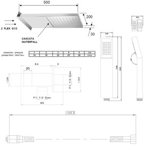 Sapho Sapho, KIMURA podomietkový sprchový set s termostatickou batériou, box, 3 výstupy, chróm, KU383-21