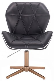LuxuryForm DESIGN Stolička MILANO MAX na zlatom kríži - čierna